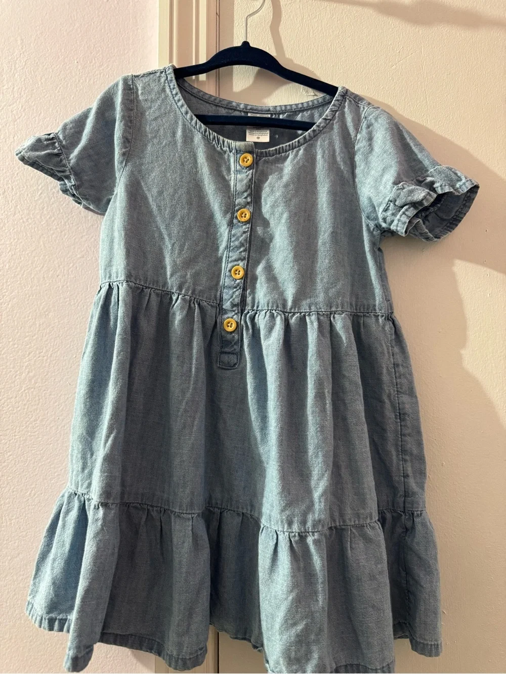 Carter's Light Denim Blue Button-Front Tiered Dress
